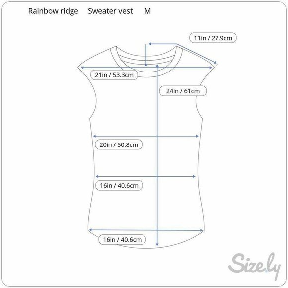 Rainbow Ridge Womens Sweater Vest M Blue/Green Short Sleeve V-Neck Ribbed Knit - Picture 5 of 8